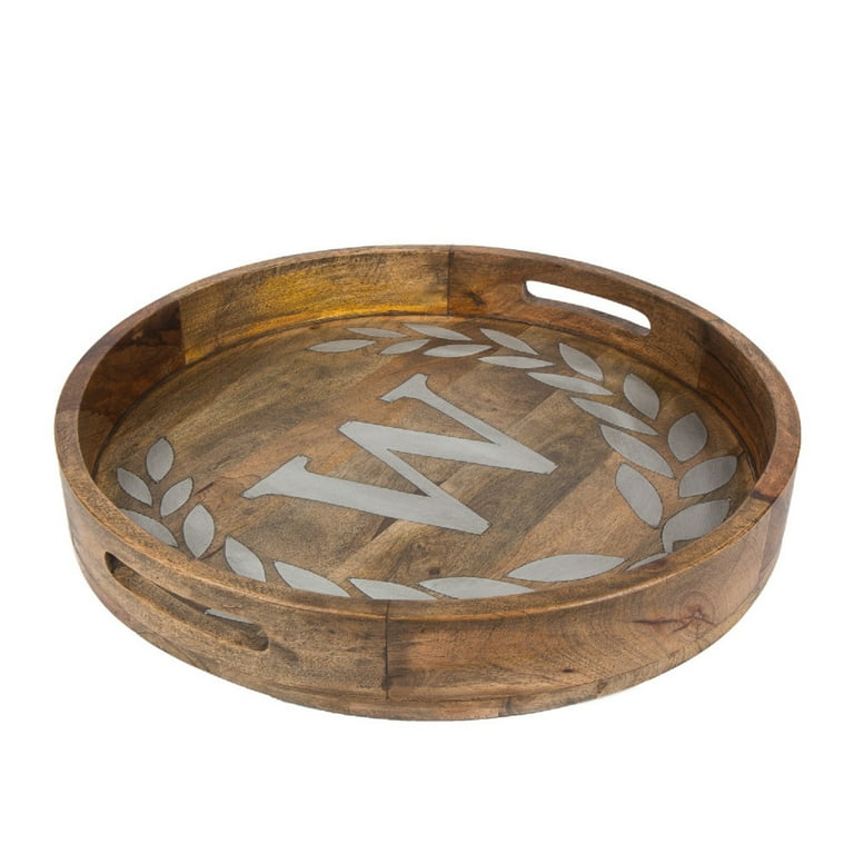 GG Collection Mango Wood Round Serving Tray - Diameter Tray