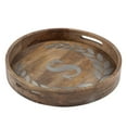 thumbnail image 1 of Gerson Heritage Collection Mango Wood Round Tray With Letter "S", 1 of 7