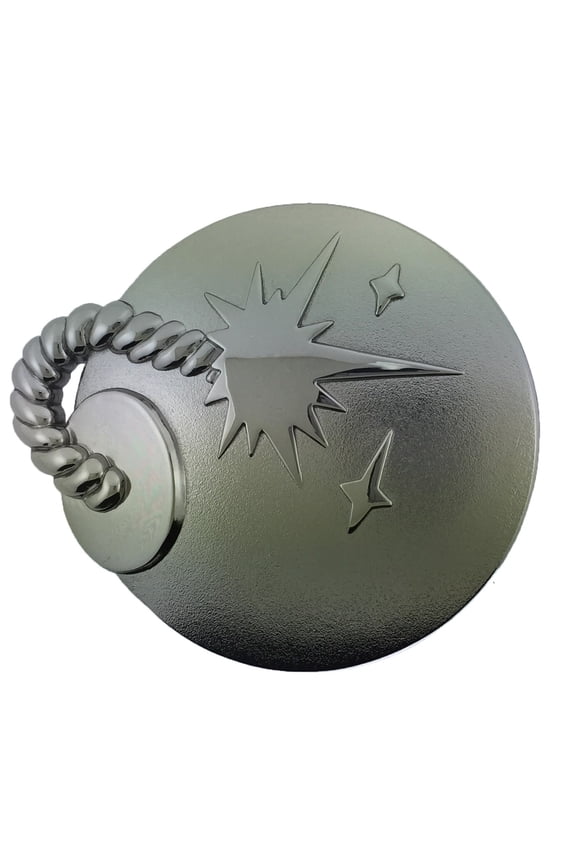 The GRENADE Belt Buckle Metal Fashion Army Bombshell Big Device SILVER CHROME