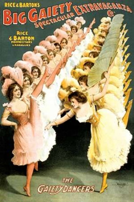 The Gaiety Dancers 1900 Canvas Art - Courier Litho Company (12 x 18)