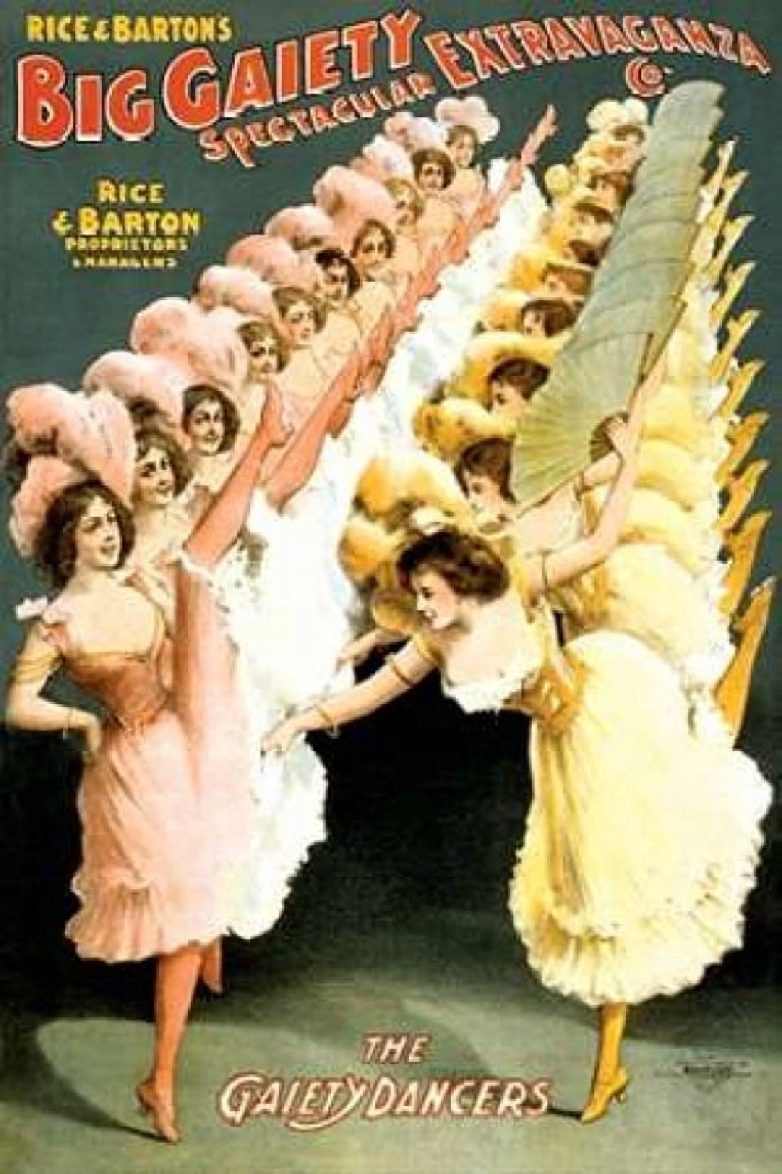 The Gaiety Dancers 1900 Canvas Art - Courier Litho Company (24 x 36)