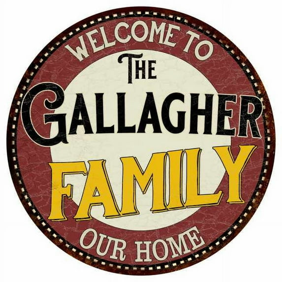 The Gallagher Family 14" Round Metal Sign Kitchen Game Room Decor 100140038434
