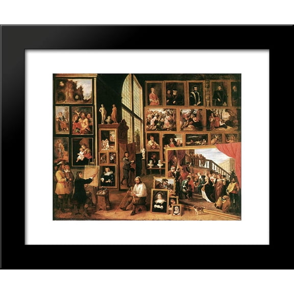The Gallery of Archduke Leopold in Brussels 20x24 Framed Art Print by David Teniers the Younger