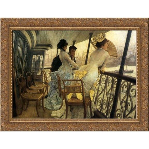 The Gallery of H.M.S. 'Calcutta' (Portsmouth) 24x20 Gold Ornate Wood Framed Canvas Art by Tissot, James Jacques Joseph