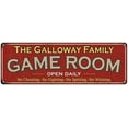thumbnail image 1 of The Galloway Family Gift Red Game Room Metal 6x18 Sign 206180038924, 1 of 1