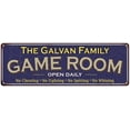 thumbnail image 1 of The Galvan Family Gift Blue Game Room Metal 6x18 Sign 206180037564, 1 of 1