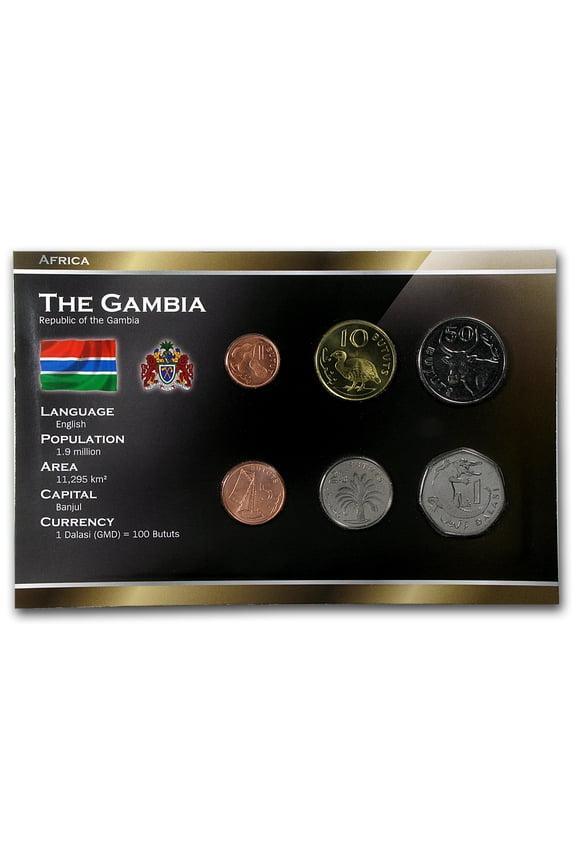 The Gambia 1 Butut-1 Dalasi 6-Coin Set Unc