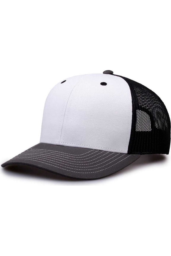 GB452E Everyday Trucker Cap - White Charcoal Black