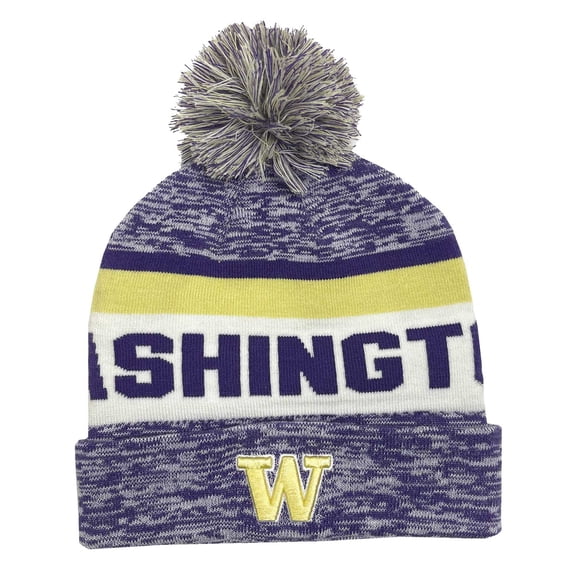 The Game Roll Up Knit Hat W/ Pom Knit Cap Heathered University of Washington