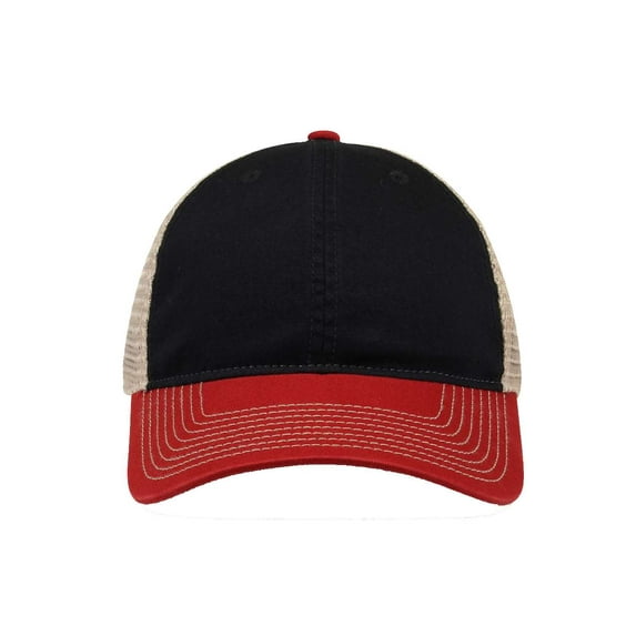 The Game - Soft Trucker Cap - GB880 - Black/ Vintage Red/ Khaki - Size: Adjustable