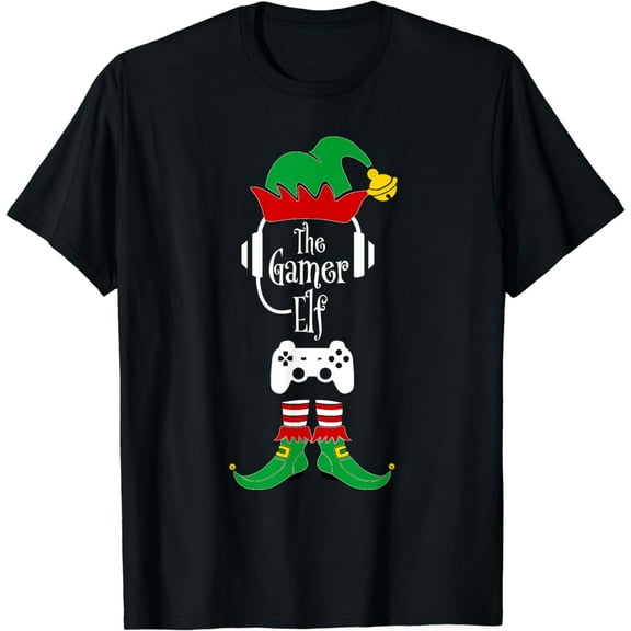The Gamer Elf Novelty Christmas Gamers T-Shirt