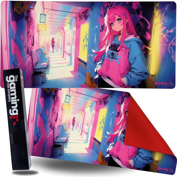 The Gaming Mat Company Neon Girl Single Player TCG Gaming mat