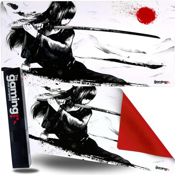 The Gaming Mat Company Single Player MTG Playmat & Gaming Mouse Pad - 28" x 14" Samurai Girl Gaming Mousepad Compatible with Magic The Gathering Playmats MTG Cards Gaming Mouse Mat Large Mouse Pad