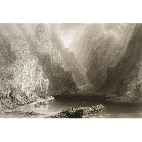 The Gap of Dunloe Killarney County Kerry Irelanddrawn by Whbartlett Engraved by Jtwillmore From the Scenery A Poster Print, 17 x 11