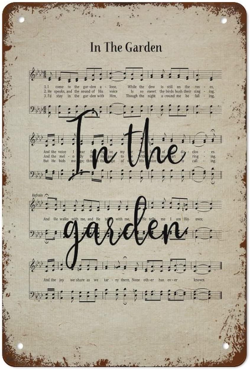 in The Garden Hymn Wall Art Print Biblical Sheet Music Farmhouse Print ...