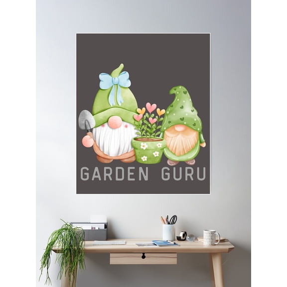 The Garden Whisperer: Garden Gnome Guru Poster Wall Art, Modern Wall Decor For Living Room Bedroom, 8x12 UNFRAMED