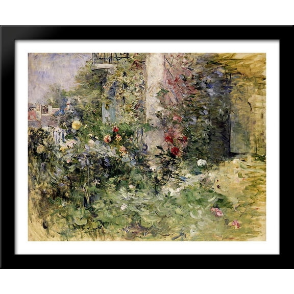 The Garden at Bougival 34x28 Large Black Wood Framed Print Art by Berthe Morisot