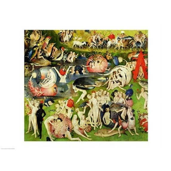The Garden of Earthly Delights Allegory of Luxury, central panel of triptych, c.1500 Poster Print by Hieronymus Bosch (24 x 18)