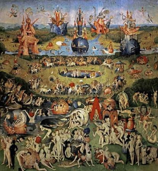 The Garden of Earthly Delights - Center Panel Canvas Art - Hieronymus Bosch (24 x 24)