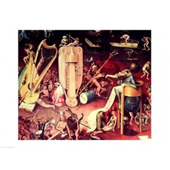 The Garden of Earthly Delights Hell Detail From The Right Wing of The Triptych C.1500 Print by Hieronymus Bosch - 24 x 18 in.