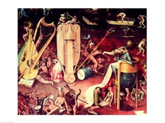 The Garden of Earthly Delights Hell detail from the right wing of the triptych c1500 Canvas Art - Hieronymus Bosch (36 x 24)