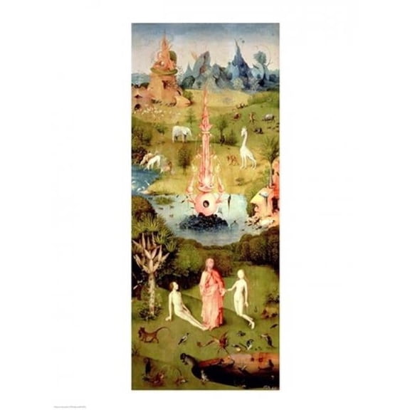 The Garden of Earthly Delights - The Garden of Eden Poster Print by Hieronymus Bosch - 24 x 36 in. - Large