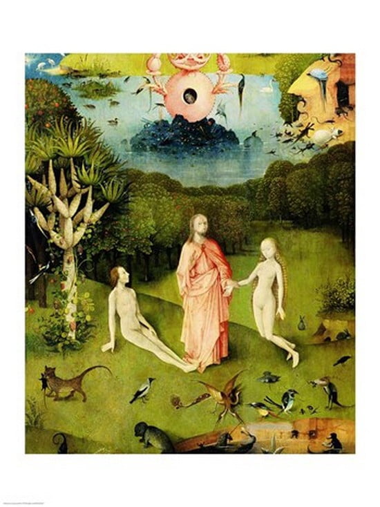 The Garden of Earthly Delights The Garden of Eden left wing of triptych c1500 Canvas Art - Hieronymus Bosch (18 x 24)
