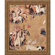 The Garden of Earthly Delights detail 20x24 Gold Ornate Wood Framed Canvas Art by Bosch, Hieronymus