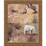 The Garden of Earthly Delights detail 20x24 Gold Ornate Wood Framed Canvas Art by Bosch, Hieronymus