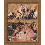 The Garden of Earthly Delights detail 20x24 Gold Ornate Wood Framed Canvas Art by Bosch, Hieronymus