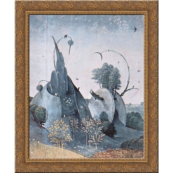 The Garden of Earthly Delights (detail) 20x24 Gold Ornate Wood Framed Canvas Art by Bosch, Hieronymus