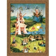 The Garden of Earthly Delights detail 28x36 Large Gold Ornate Wood Framed Canvas Art by Hieronymus Bosch