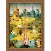The Garden of Earthly Delights detail 28x38 Large Gold Ornate Wood Framed Canvas Art by Hieronymus Bosch