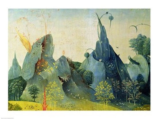 The Garden of Eden detail from the right panel of The Garden of Earthly Delights c1500 Canvas Art - Hieronymus Bosch (24 x 18)