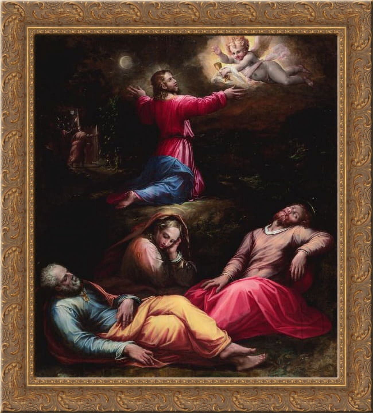 The Garden of Gethsemane 24x20 Gold Ornate Wood Framed Canvas Art by ...