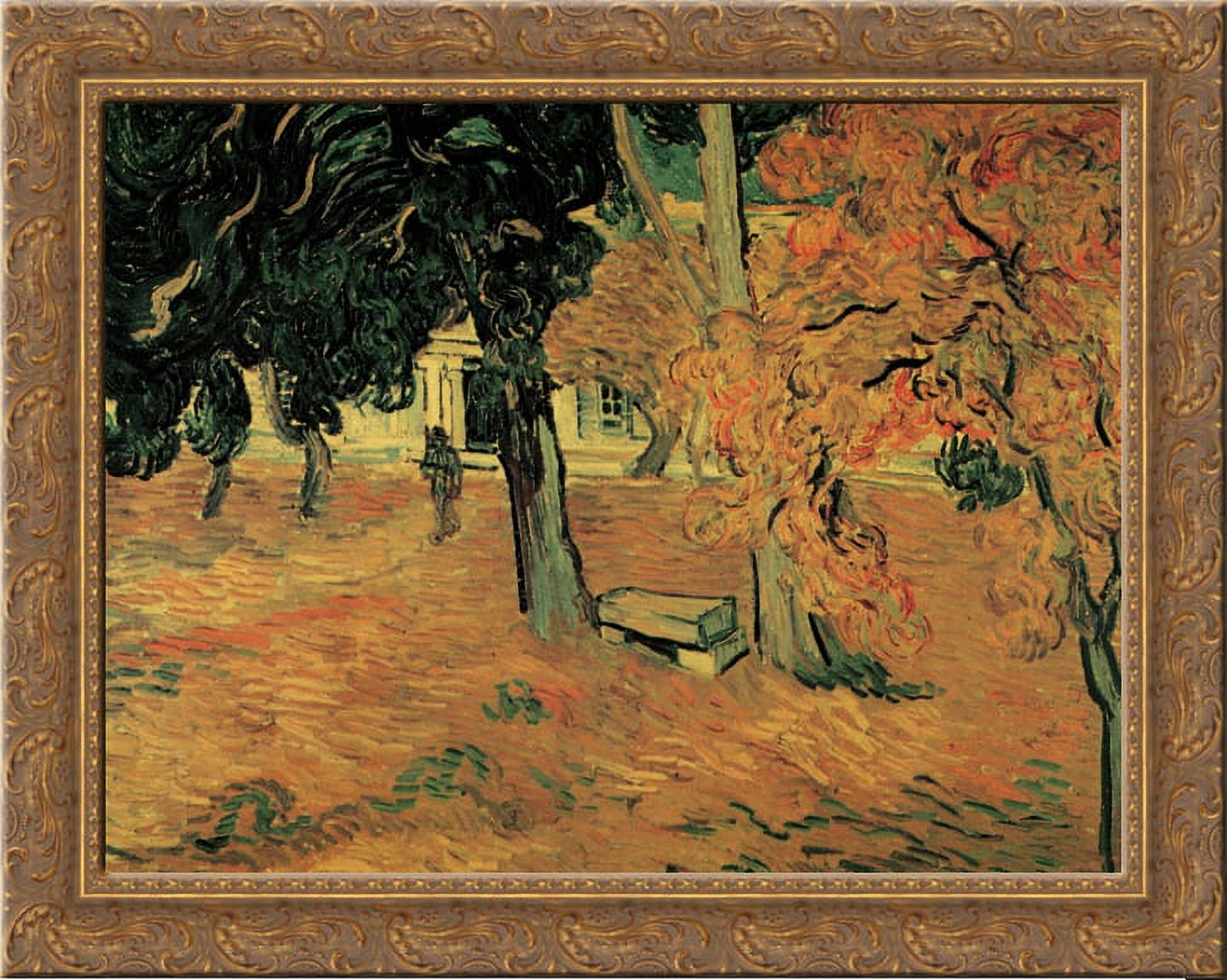 The Garden of Saint-Paul Hospital 24x20 Gold Ornate Wood Framed Canvas ...