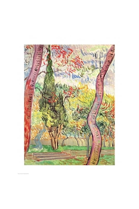 The Garden of St. Paul's Hospital St. Remy October 1889 Poster Print by Vincent Van Gogh