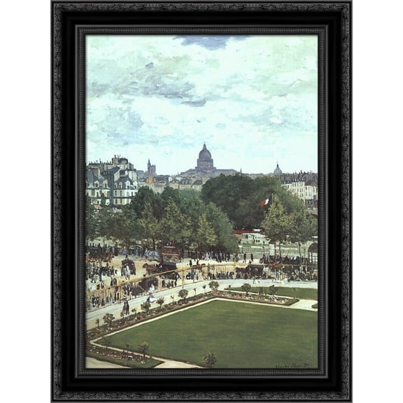 The Garden of the Princess 19x24 Black Ornate Wood Framed Canvas Art by Monet, Claude
