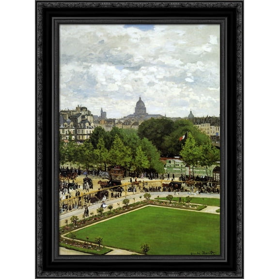 The Garden of the Princess 20x24 Black Ornate Wood Framed Canvas Art by Monet, Claude