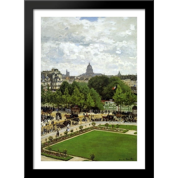 The Garden of the Princess 28x40 Large Black Wood Framed Print Art by Claude Monet