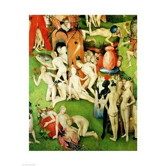The Garden on Earthly Delights Allegory of Luxury central panel of triptych c.1500 Print by Hieronymus Bosch