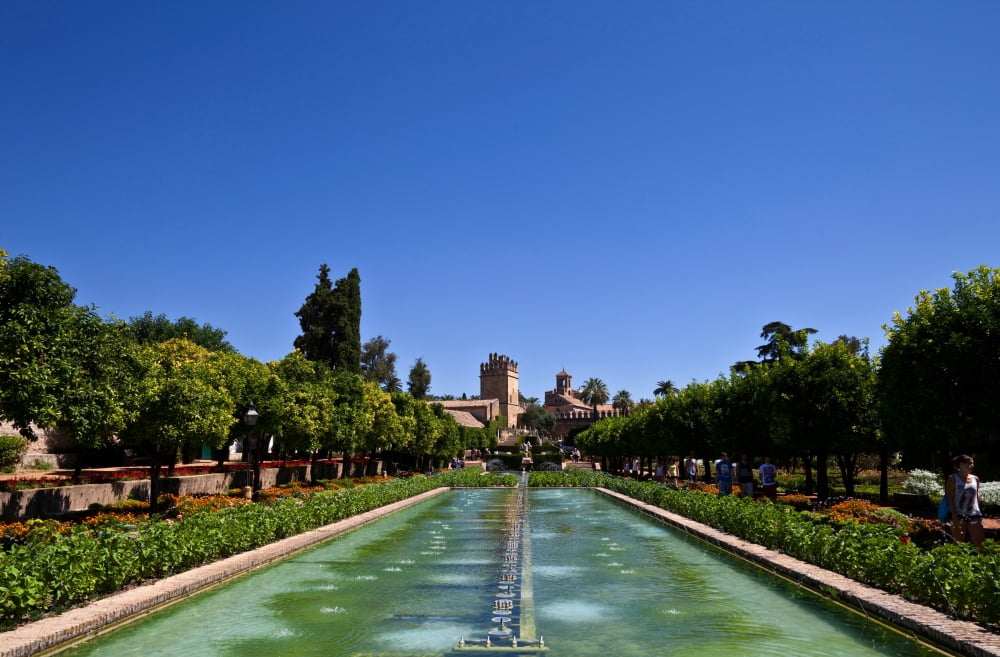 The Gardens of the Alcazar de los Reyes Cristianos Cordoba City Province of Cordoba Andalucia Spain Canvas Art - Panoramic Images (27 x 9)