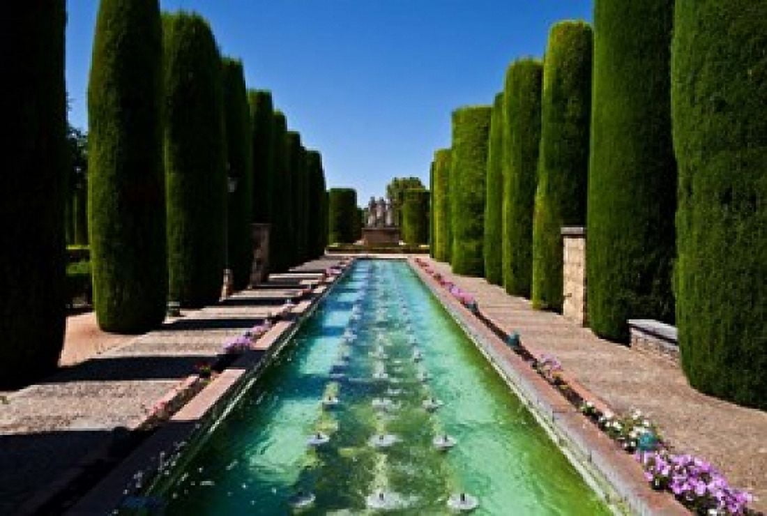 The Gardens of the Alcazar de los Reyes Cristianos Spain Canvas Art - Panoramic Images (18 x 12)