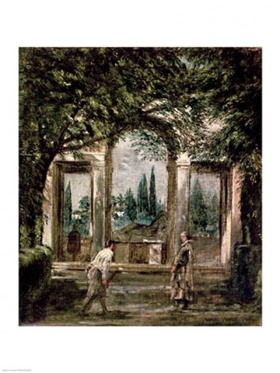 The Gardens of the Villa Medici in Rome Canvas Art - Diego Velazquez (18 x 24)