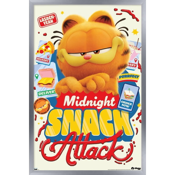 The Garfield Movie - Midnight Snack Attack Wall Poster, 14.725" x 22.375" Framed