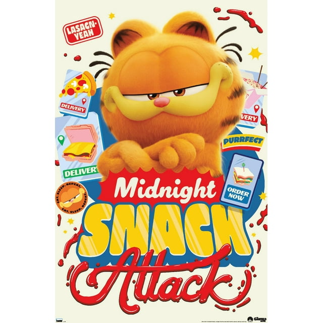 The Garfield Movie - Midnight Snack Attack Wall Poster, 22.375