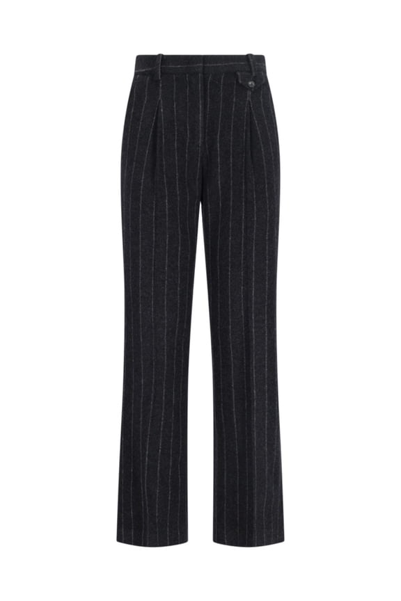 Tailored Trousers In Black Wool Blend (Women's)
