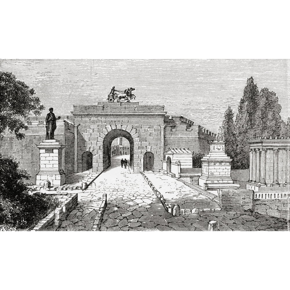 The Gate Of Herculaneum And The Street Of Tombs Pompeii Naples Italy In