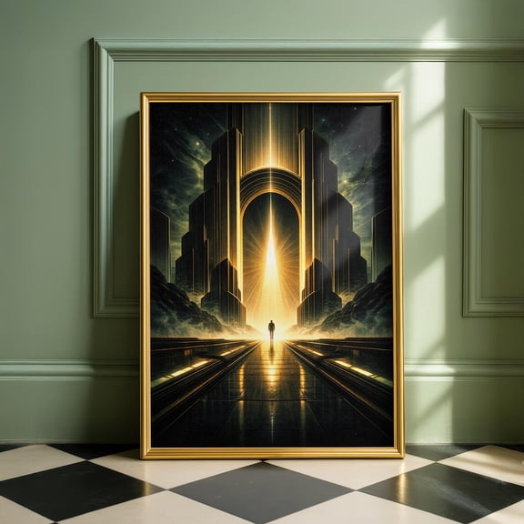 The Gate Retro Futuristic Deco Sci Fi Poster Unframed Paper Print