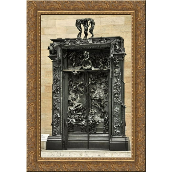 The Gates of Hell 24x18 Gold Ornate Wood Framed Canvas Art by Auguste Rodin